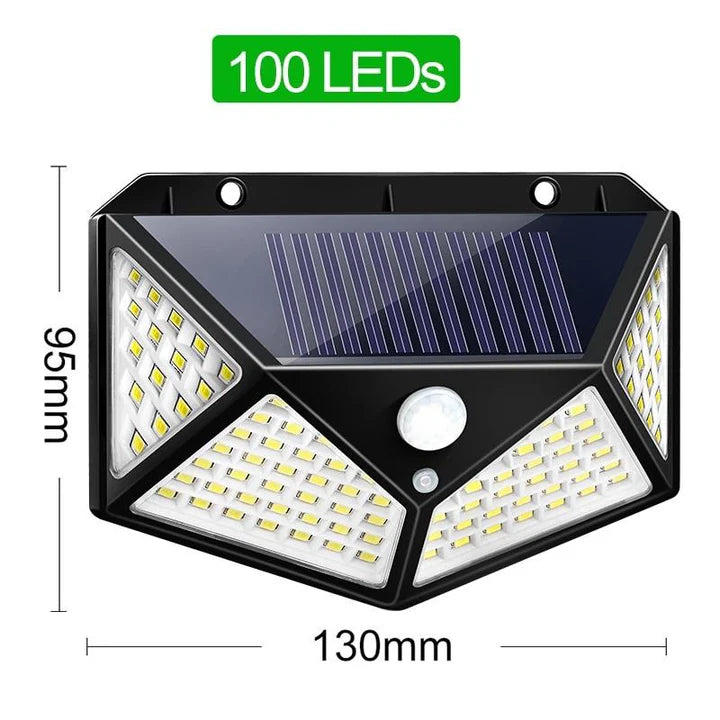 Kit 4 Lampi Solare LED Exterior 100 LED, 270° cu Senzor Miscare