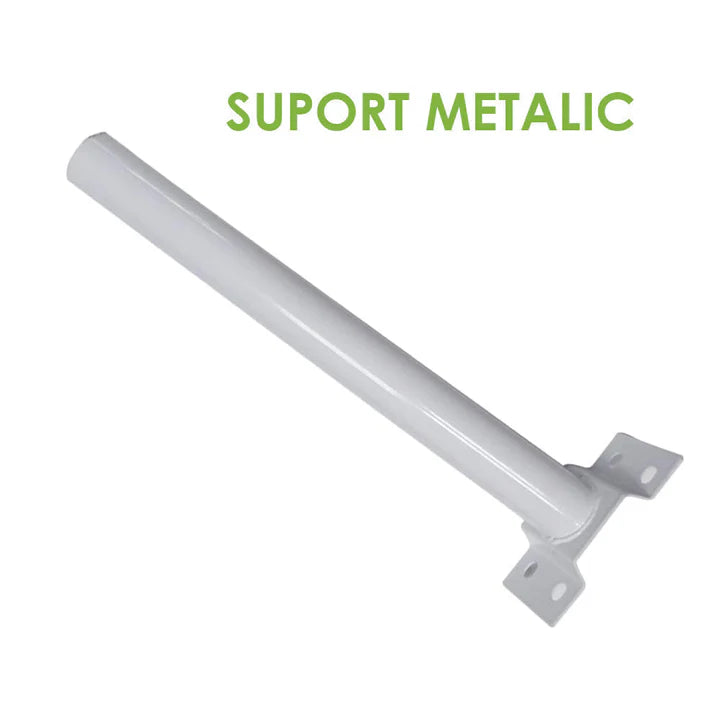 Lampa Solara Exterior 400W LED Alb Rece, Panou Solar, Autonomie 14 Ore, Telecomanda + Suport Metalic