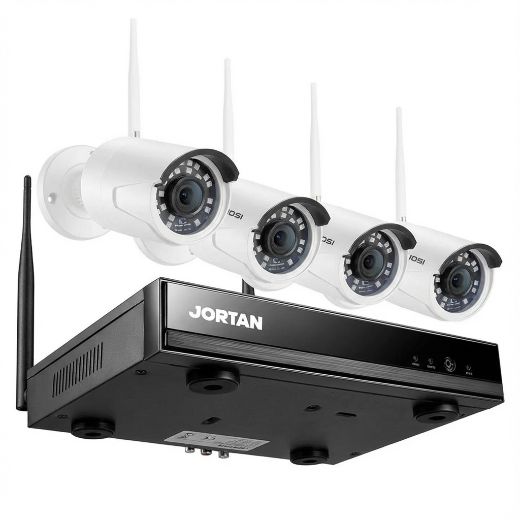 Kit CCTV Wireless 4 Camere Exterior/Interior cu Vizualizare Mobil, &nbsp;Inregistrare Detectare Miscare
