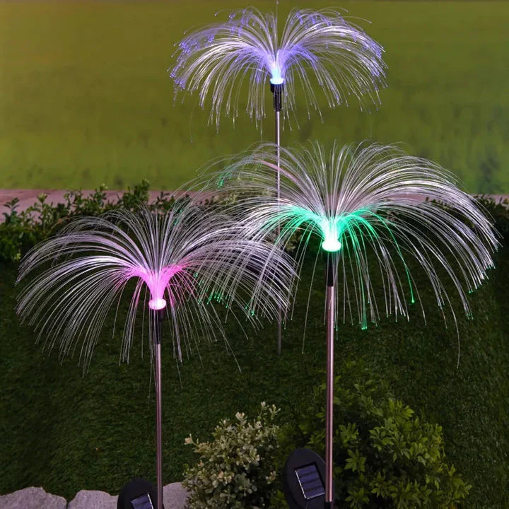 Kit 2 Lampi Solare RGB Tip Palmier – Iluminat Decorativ pentru Gradina si Terasa