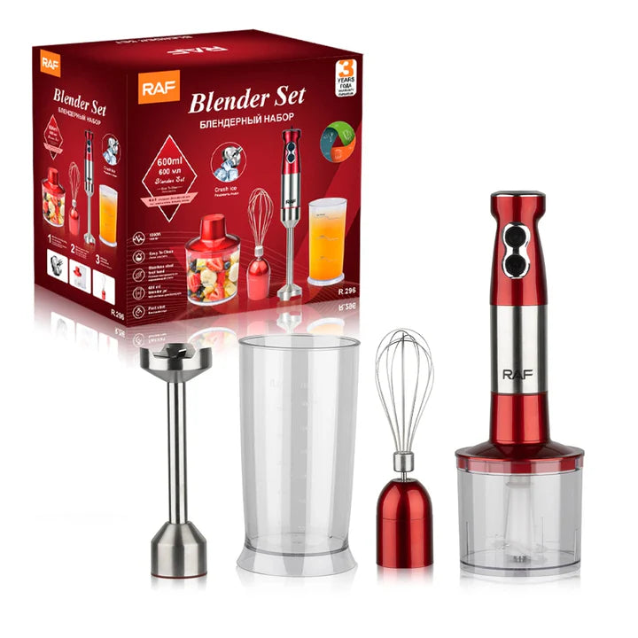 Blender de Mana Multifunctional 4 în 1 R.269 – 600W, 600 ml, Rosu/Negru