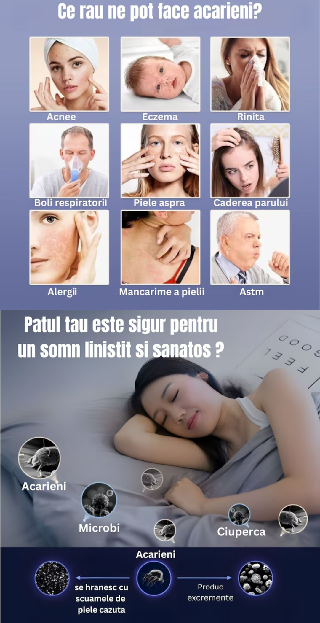 Aspirator de Mana Antiacarieni, 2 in 1, UV, 12000Pa, HEPA, 100w