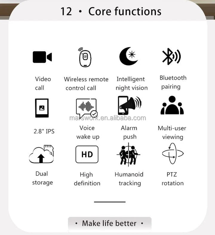 JORTAN Camera 3MP – Apeluri Video, Supraveghere Full HD cu Panoramare 355°, Viziune Nocturnă IR și Audio Bidirecțional