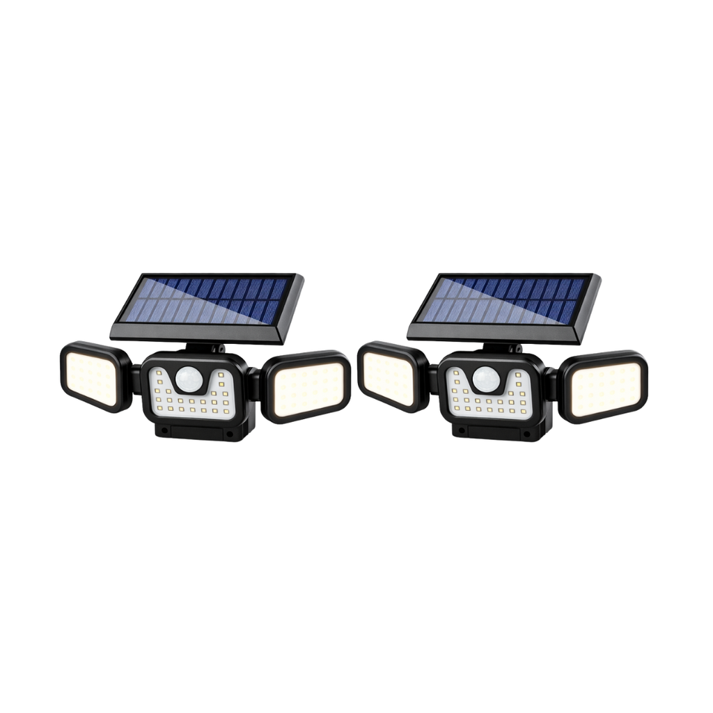 Set 2 Lampi cu Incarcare Solara, 150W LED-uri COB, Senzor de Miscare, Prindere pe Perete