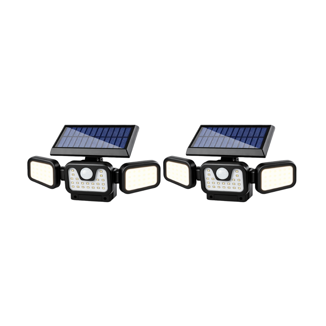 Set 2 Lampi cu Incarcare Solara, 150W LED-uri COB, Senzor de Miscare, Prindere pe Perete