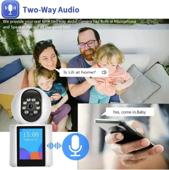 JORTAN Camera 3MP – Apeluri Video, Supraveghere Full HD cu Panoramare 355°, Viziune Nocturnă IR și Audio Bidirecțional