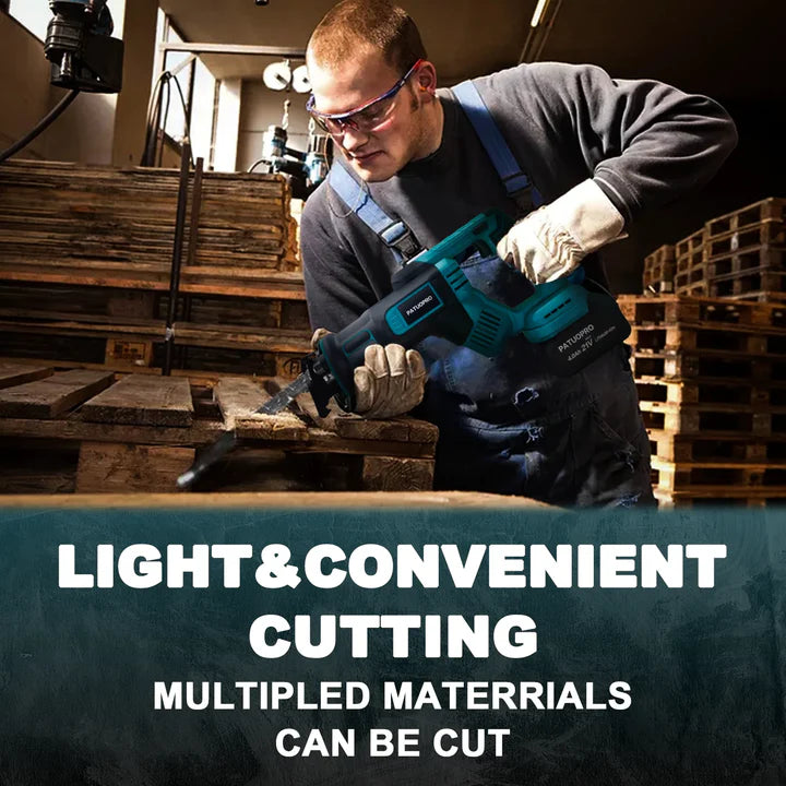 Set Fierastrau Electric Reciproc 36V- 3000 RPM, Pentru Metal/Lemn si 4 Lame Incluse + 2 Acumulatori