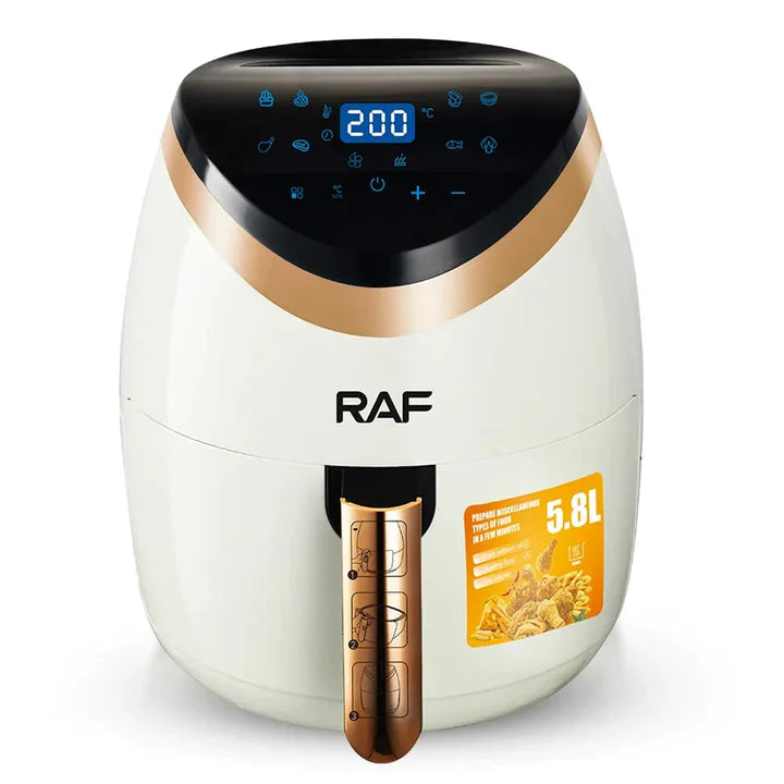 Friteuza Air Fryer RAF - Gatire fara Ulei, Capacitate 6lL, 2400W, Display Touch Screen + SET 100 Hartii de Copt