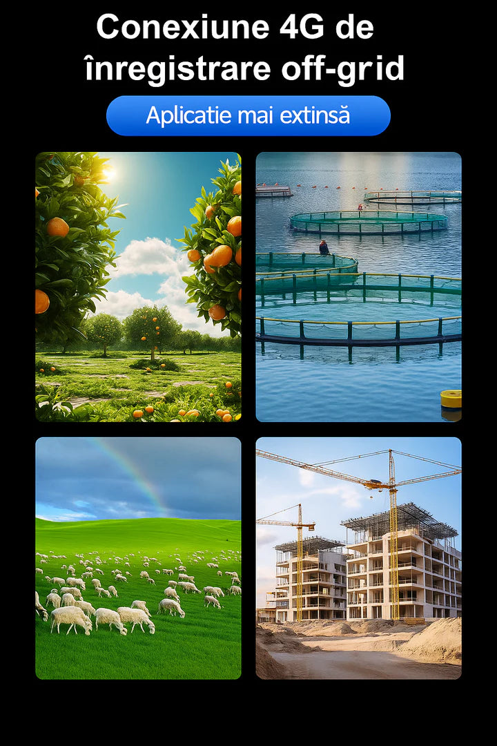 Sistem Iluminat Solar 450W, Supraveghere Video 3 Camere V380Pro 12MP 4G + Card 64GB