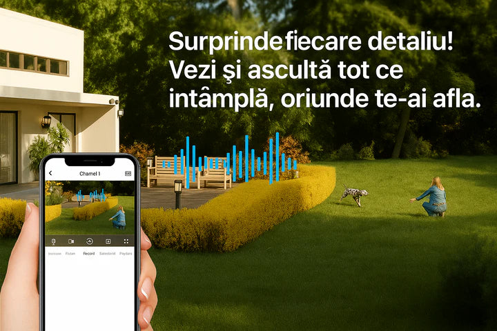 Kit CCTV 4 Camere Exterior/Interior Video JORTAN cu DVR HDMI si Backup USB + Hard Disk 500GB