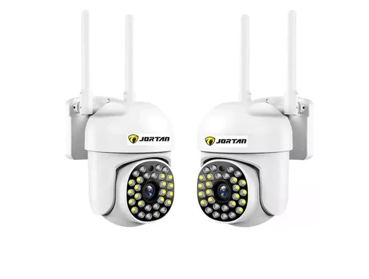 Set 2x Camera de Supraveghere, WiFi JT-8161QJ - Viziune Nocturna 30M, 1080P, Alerta Human-ID cu LED-uri Active
