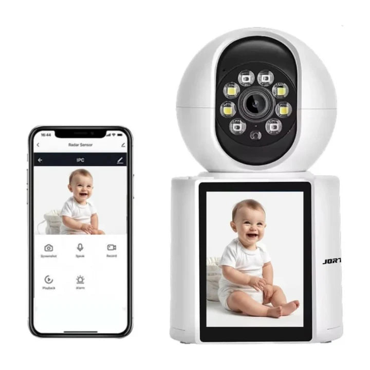 JORTAN Camera 3MP – Apeluri Video, Supraveghere Full HD cu Panoramare 355°, Viziune Nocturnă IR și Audio Bidirecțional