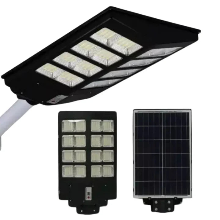 Kit Lampi Solare Stradale Duble – 600W / 800W / 1000W, 480 LED-uri Ultra Luminoase, cu Picior Metalic