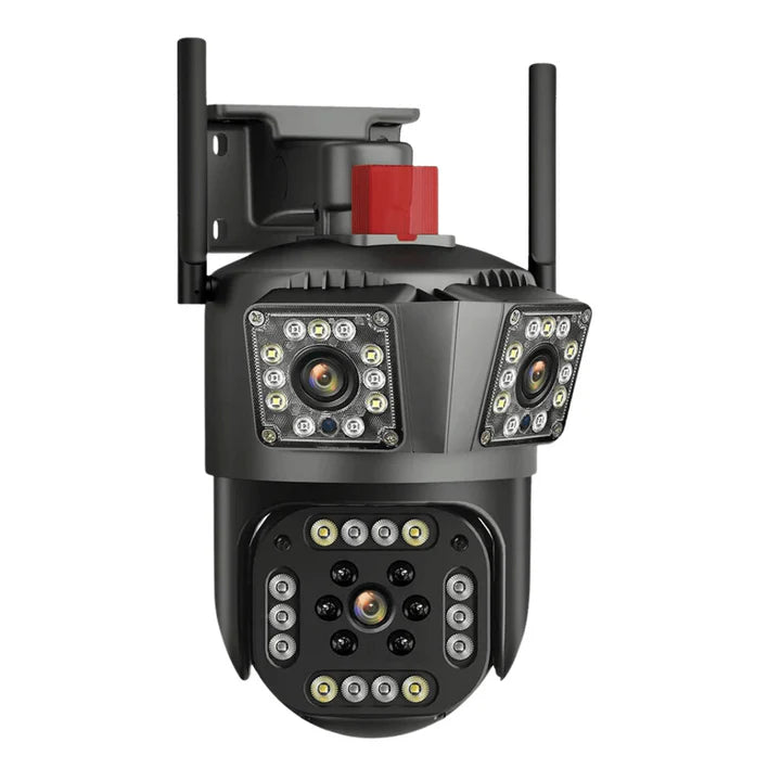 Kit Supraveghere 2 Camere 6K 12MP 355°/90°, IP66 Triple View AI Motion Detection ,Audio bidirectional, Night Vision + 2 Carduri 32GB