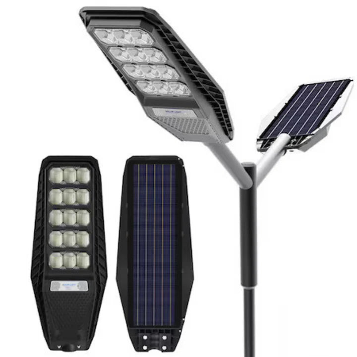 Lampa Solara JORTAN, 500W LED Alb Rece IP67 Telecomanda, Protecție IP67, Picior Metalic inclus