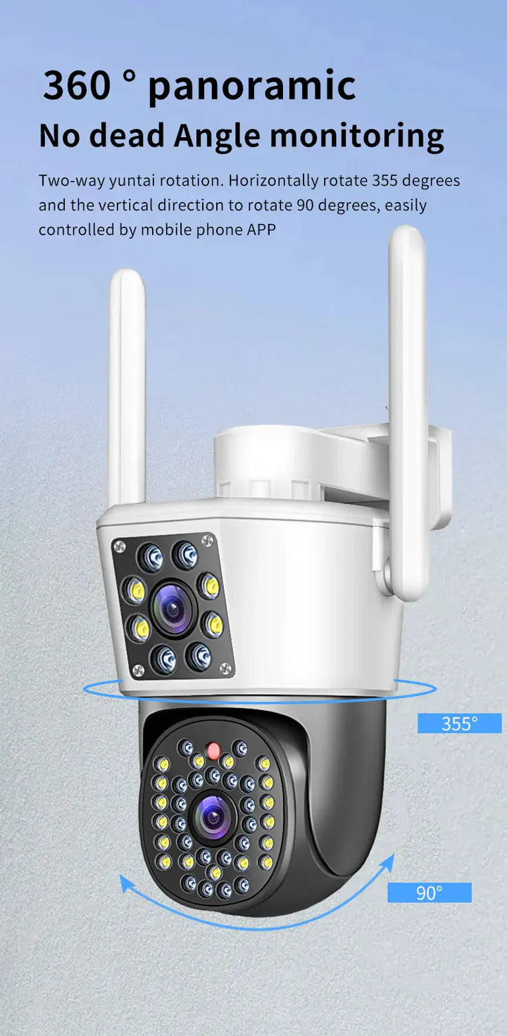 Camera Jortan 6MP Full HD 4K, Recunoastere Faciala, Detectie Miscare Urmarire Om Alarma Integrata