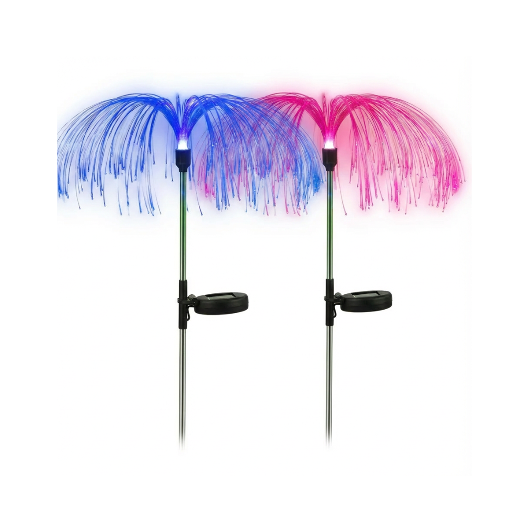 Kit 2 Lampi Solare RGB Tip Palmier – Iluminat Decorativ pentru Gradina si Terasa