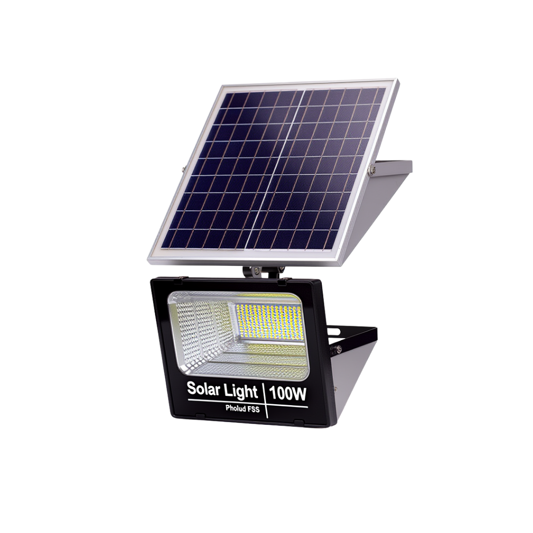 Lampa Solara Exterior 100W cu Panou Fotovoltaic si Telecomanda