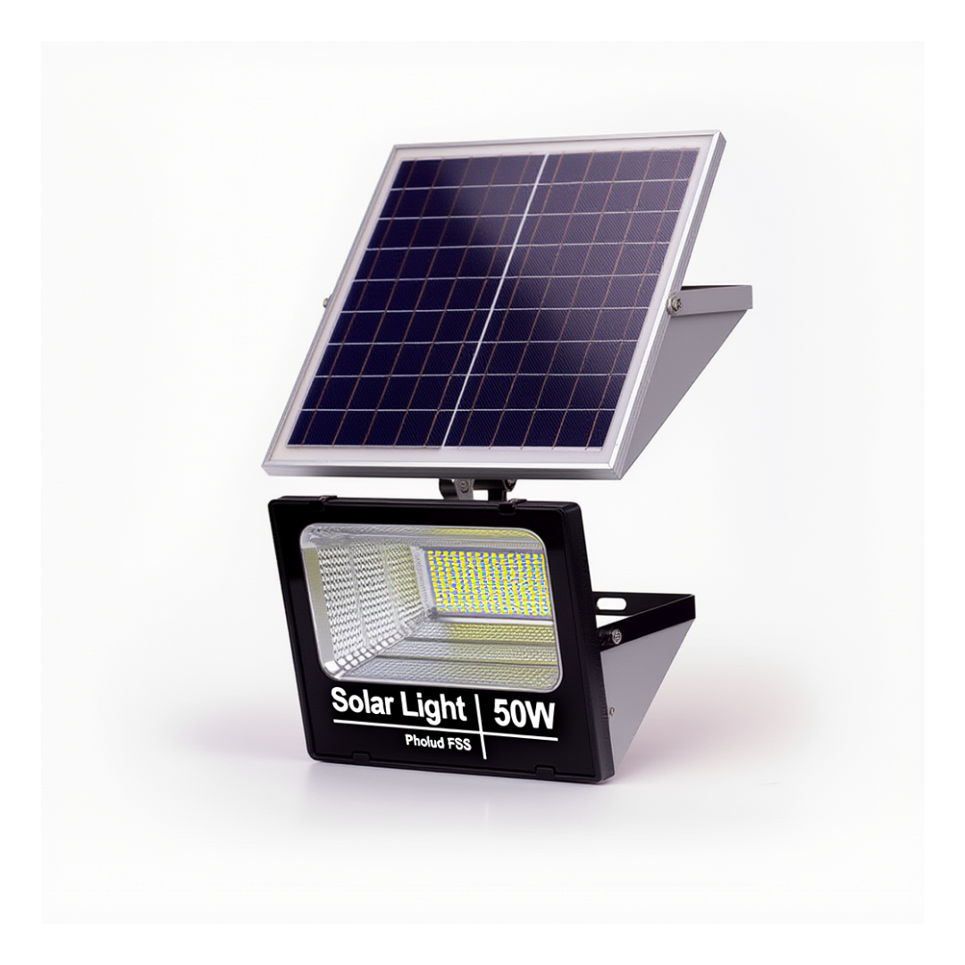 Lampa Solara Exterior 50W cu Panou Fotovoltaic si Telecomanda