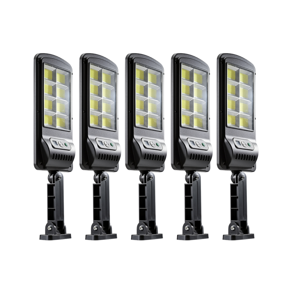 Kit 5 lampi solare JORTAN 100W 160 LED COB telecomanda IP65, Telecomanda si Senzor de Miscare