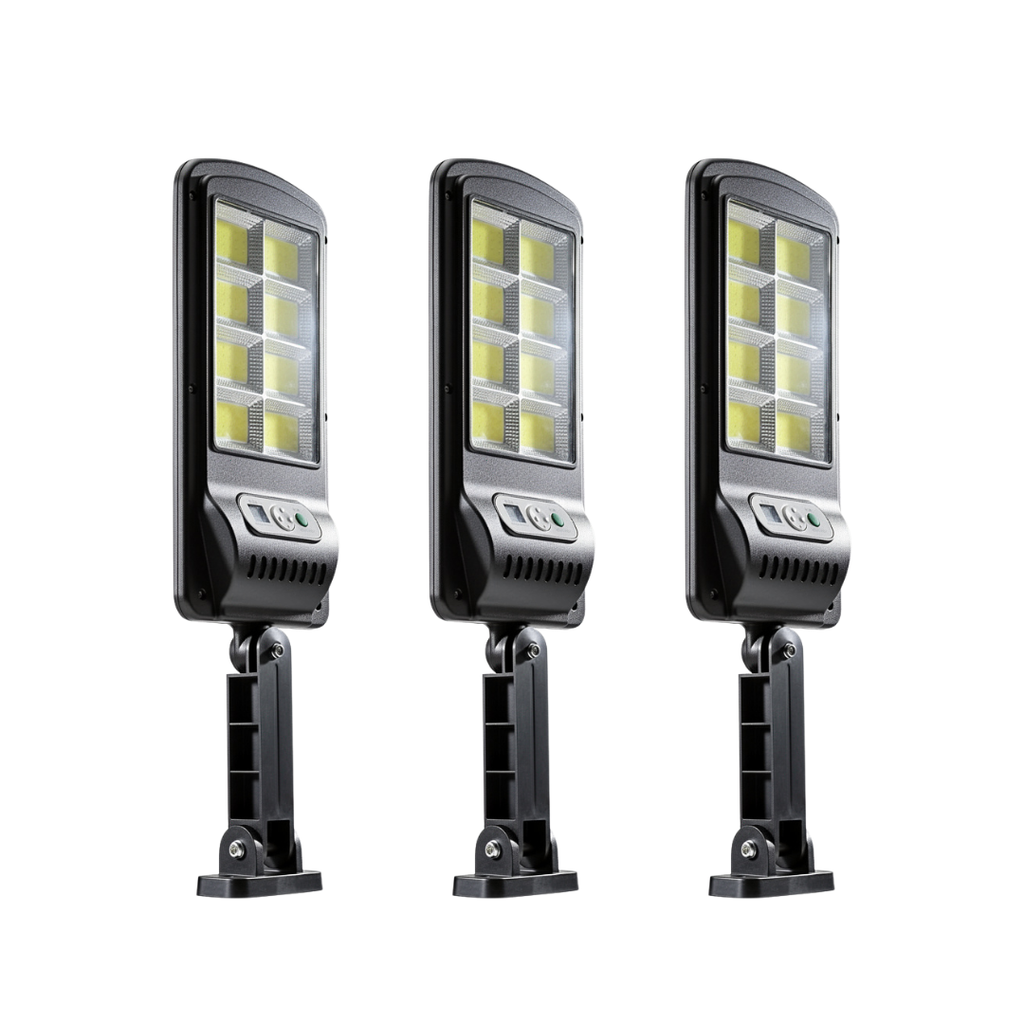 Kit 3 lampi solare JORTAN 100W 160 LED COB telecomanda IP65, Telecomanda si Senzor de Miscare