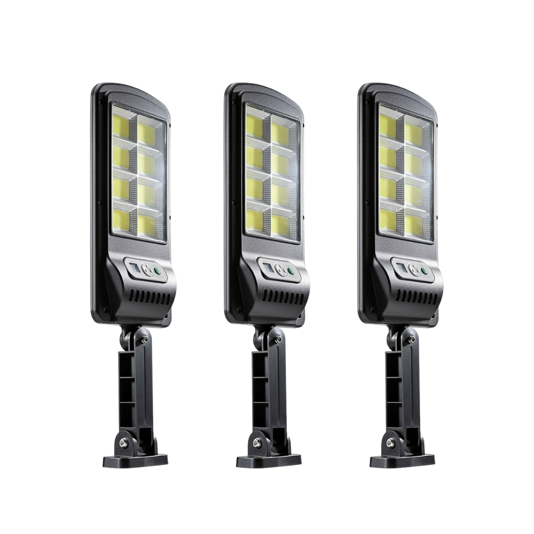 Kit 3 lampi solare JORTAN 100W 160 LED COB telecomanda IP65, Telecomanda si Senzor de Miscare