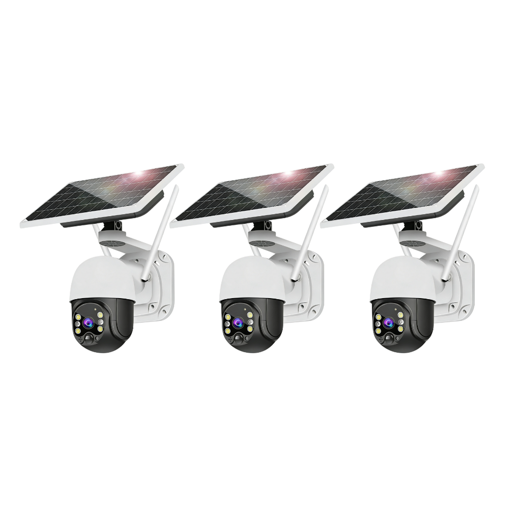 Kit 3 Camere 4G Dasgut 3MP Viziune Nocturna Color, Audio Bidirectional, Senzor de miscare