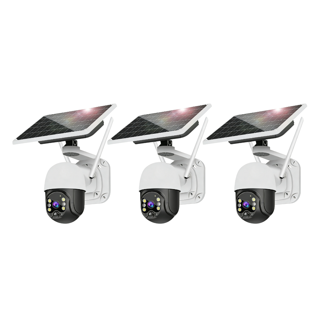 Kit 3 Camere 4G Dasgut 3MP Viziune Nocturna Color, Audio Bidirectional, Senzor de miscare