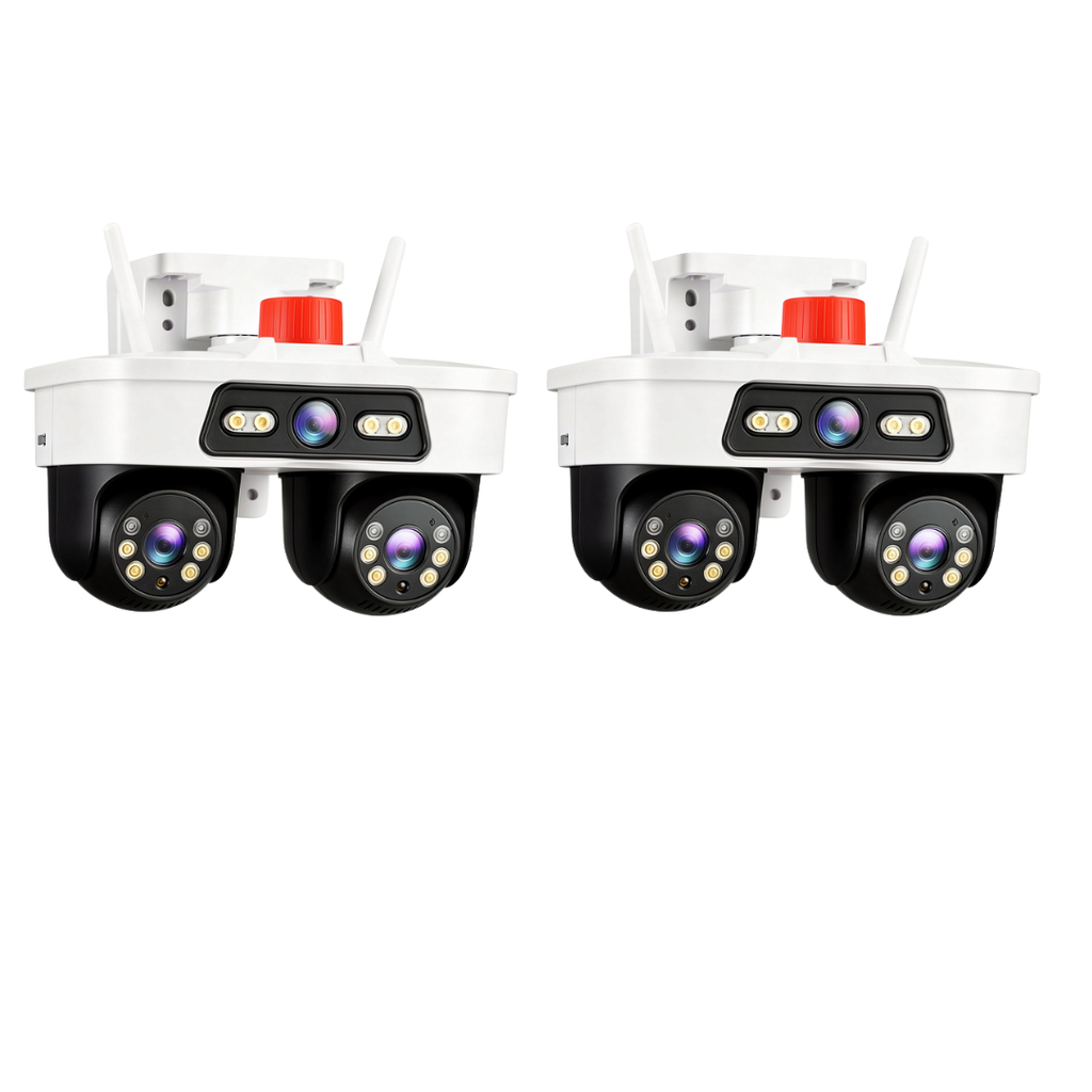 Kit Supraveghere 2 Camere 9MP Jortan 3 Lentile WiFi/LAN /Dual Head PTZ 355°,Viziune Nocturna Color