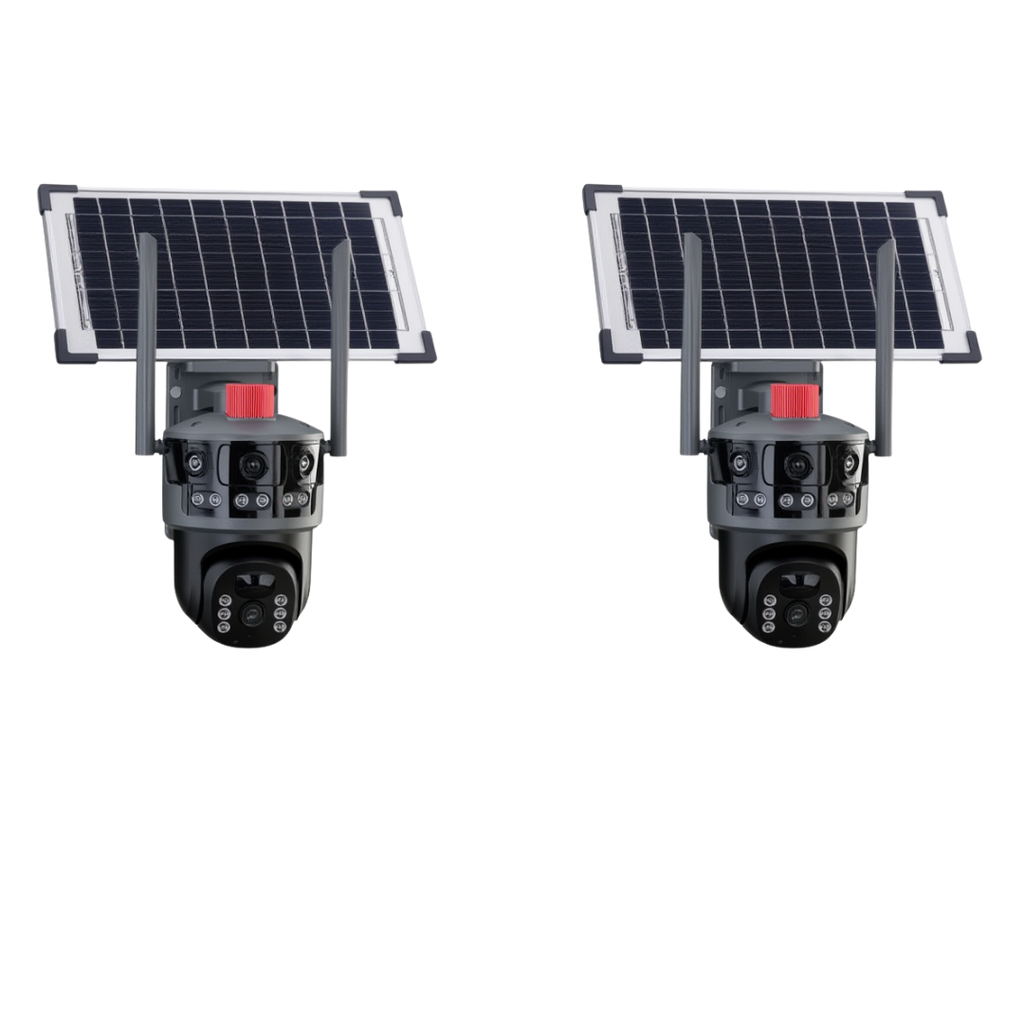 Kit Supraveghere 2 Camere 9MP 3 Lentile cu Alimentare Solara si Conectiune Cartela 4G