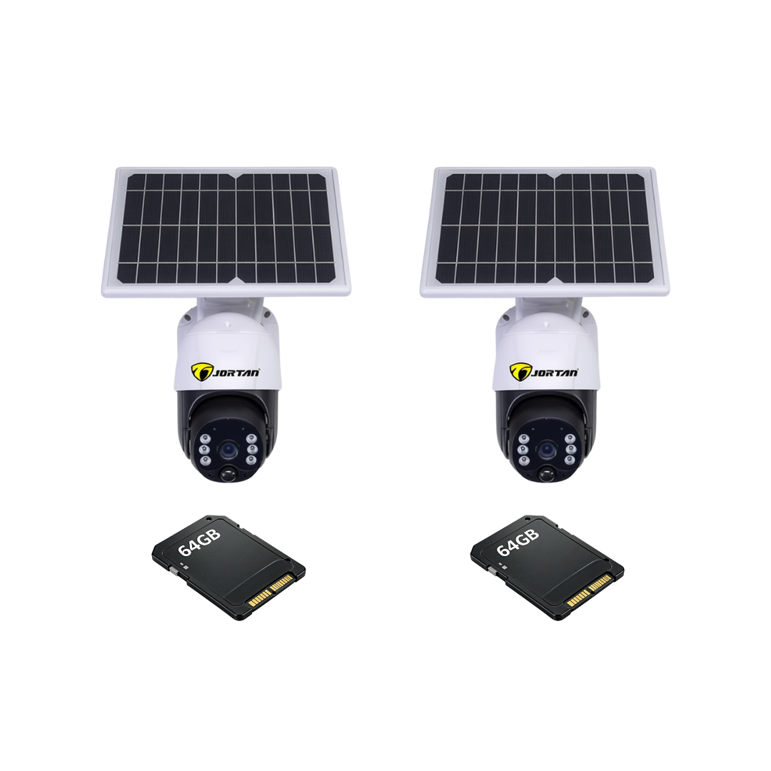 Kit 2 Camere IP Wi-Fi PNI 1080P cu Panou Solar și Detectare Mișcare + 2 Carduri 64GB