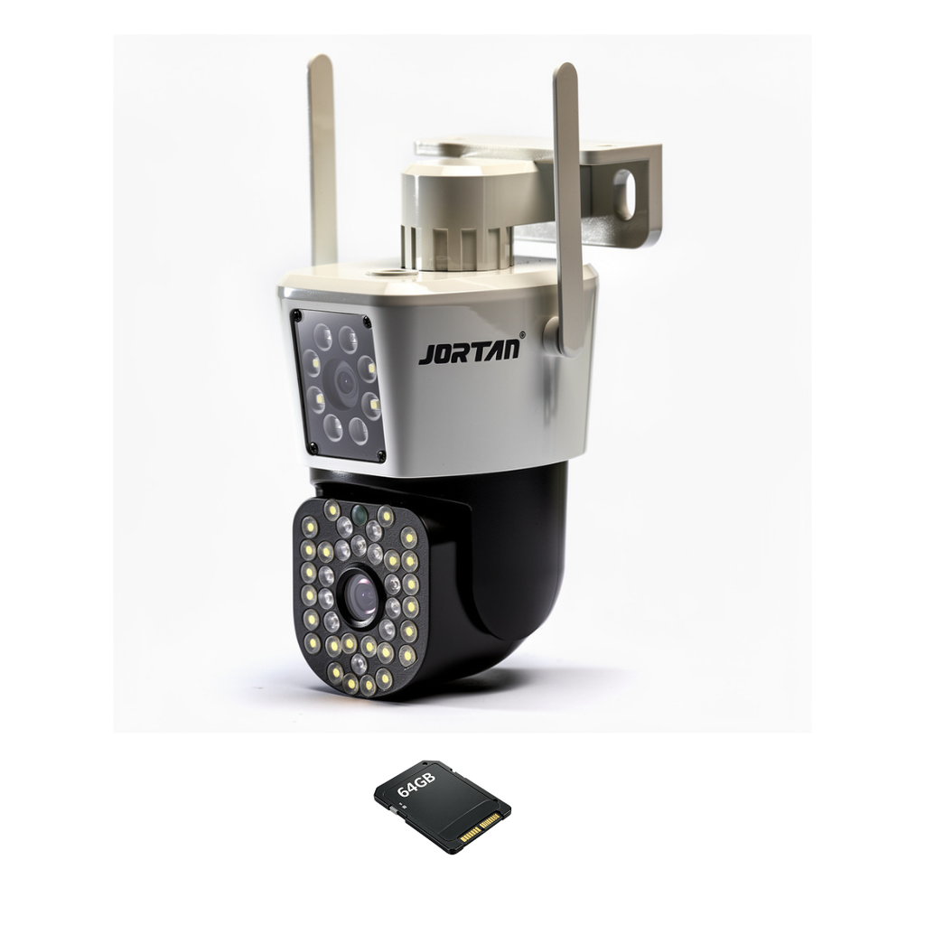 Camera Dubla WiFi Jortan, 6MP Full HD 4K, Night Vision - Detectare Umana + Card 64GB