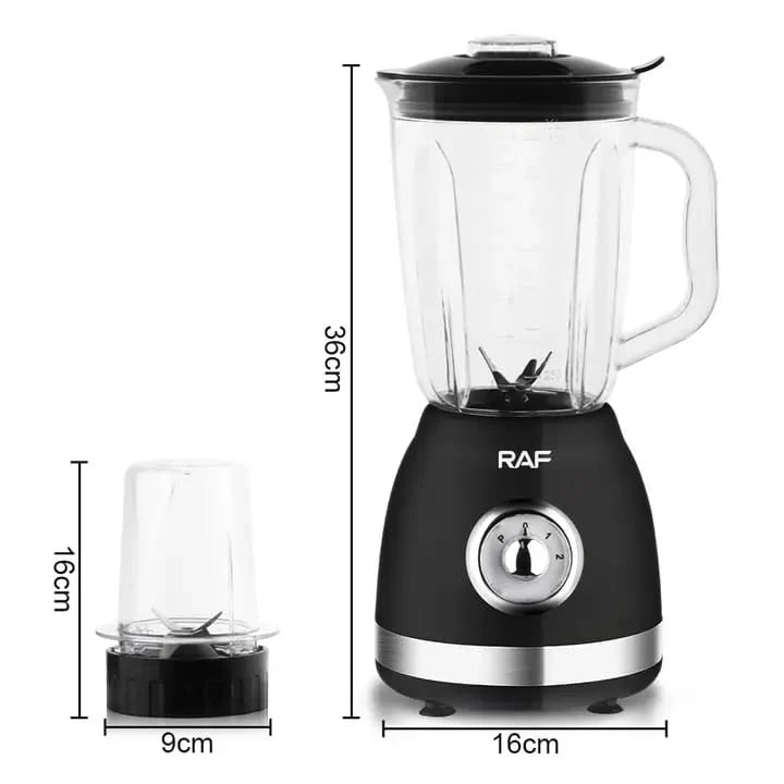 Blender de Bucatarie RAF – 1000W, Vas de Sticla Rezistent, Cu Rasnita si 2 Viteze