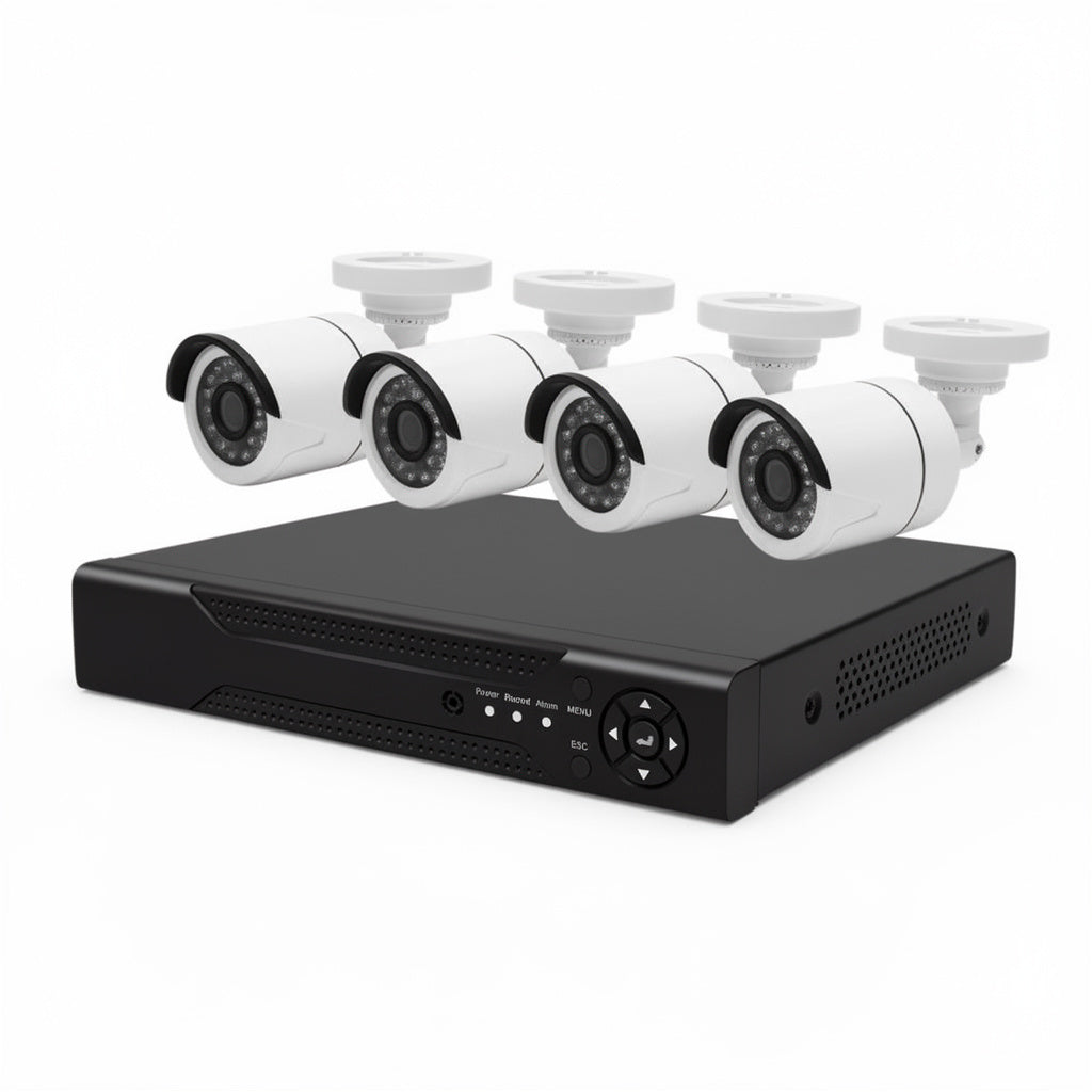 Kit CCTV 4 Camere Exterior/Interior Video JORTAN cu DVR HDMI si Backup USB + Hard Disk 500GB