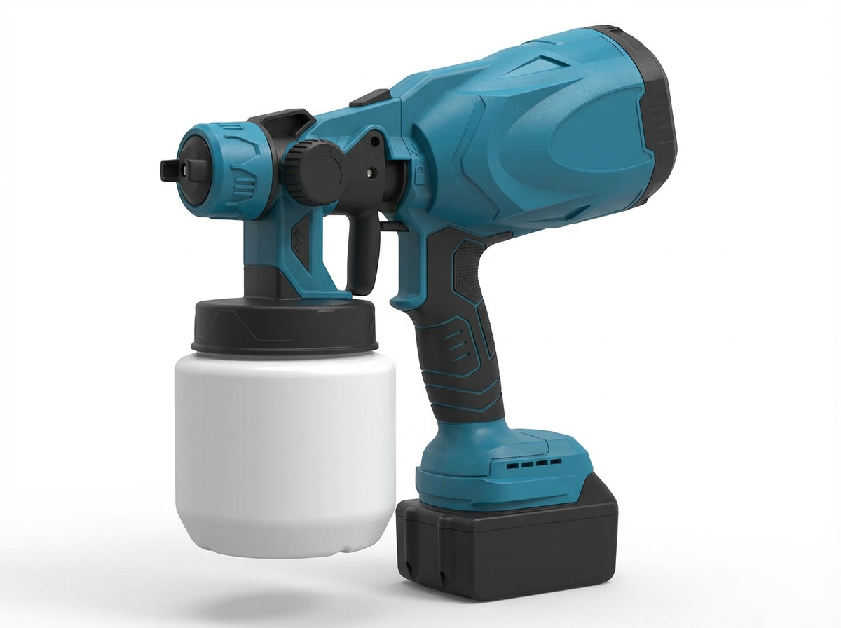 Pistol de Vopsit pe Acumulator 48V 210W cu Motor Brushless, 800 ml + 2 Acumulatori