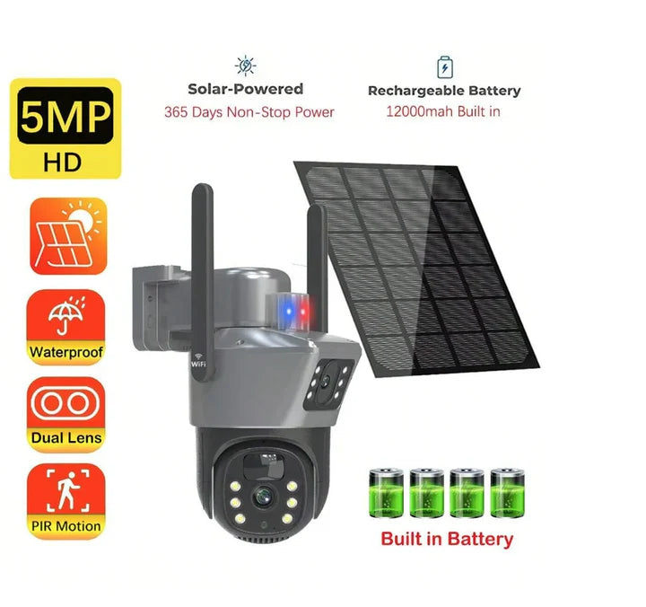 Camera Solara 6MP Dual 4G, Lens cu Stocare Cloud si Card SD, Panou Solar, Viziune Nocturna, IP66