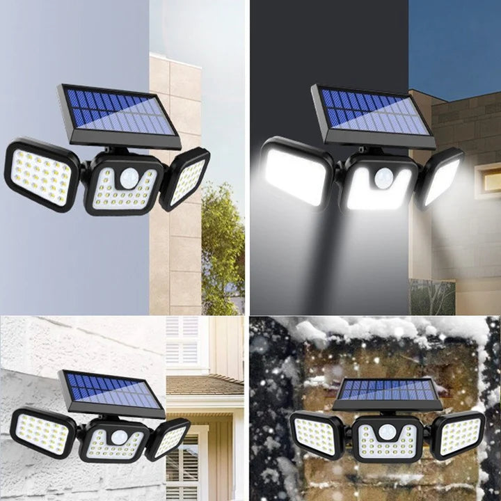 Iluminare Exterior Complet Autonoma LED COB 150W cu baterie Li-ion 3.7V - Senzor de Miscare Prindere pe Perete