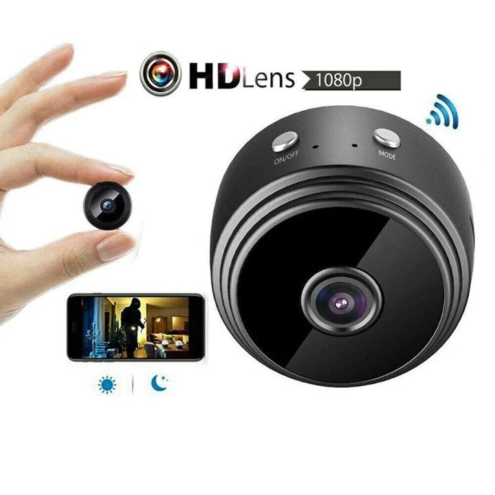 Mini Camera de Supraveghere WiFi 1080p – Discretie, Monitorizare Live si Stocare pe MicroSD, Suport Card 128GB,Vedere Nocturna