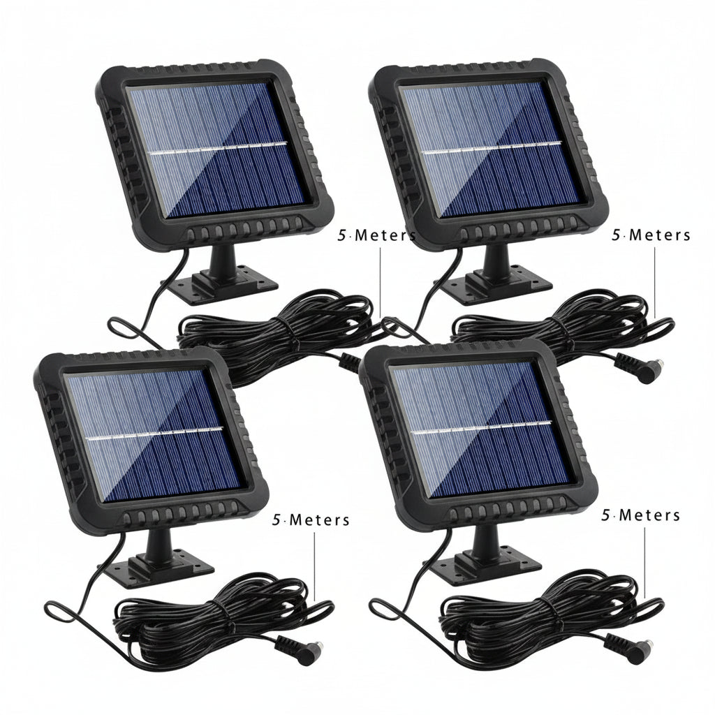 Kit 4 Lampi Solare 100 LED COB 100W, Senzor de Miscare IP65, Incarcare Solara,Rezistenta la Apa