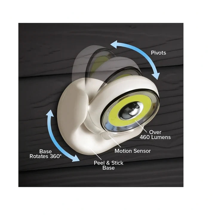 Kit 4 Lampi LED cu Senzor Miscare, Alimentare Baterii, Cap Rotativ 360