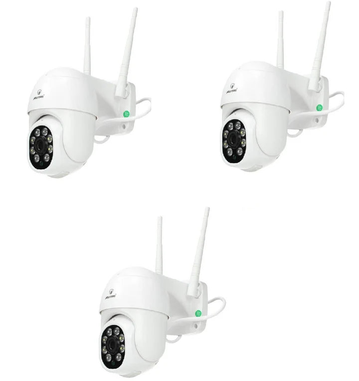 Kit Supraveghere 3 Camere JT-8161QJ 2MP, Detectie Umana Audio Bidirectional, Viziune Nocturna 30M + 2 Carduri 32GB