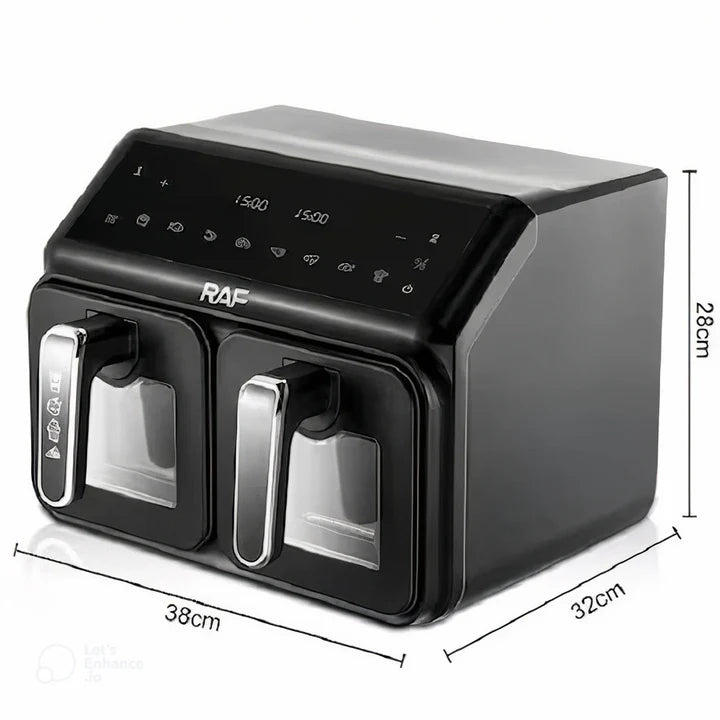 Airfryer Dublu Leihmann - Capacitate 10L, 3000W - Smart Sensing, cu Cantarire Inteligenta + 100 Hartii Copt Cadou
