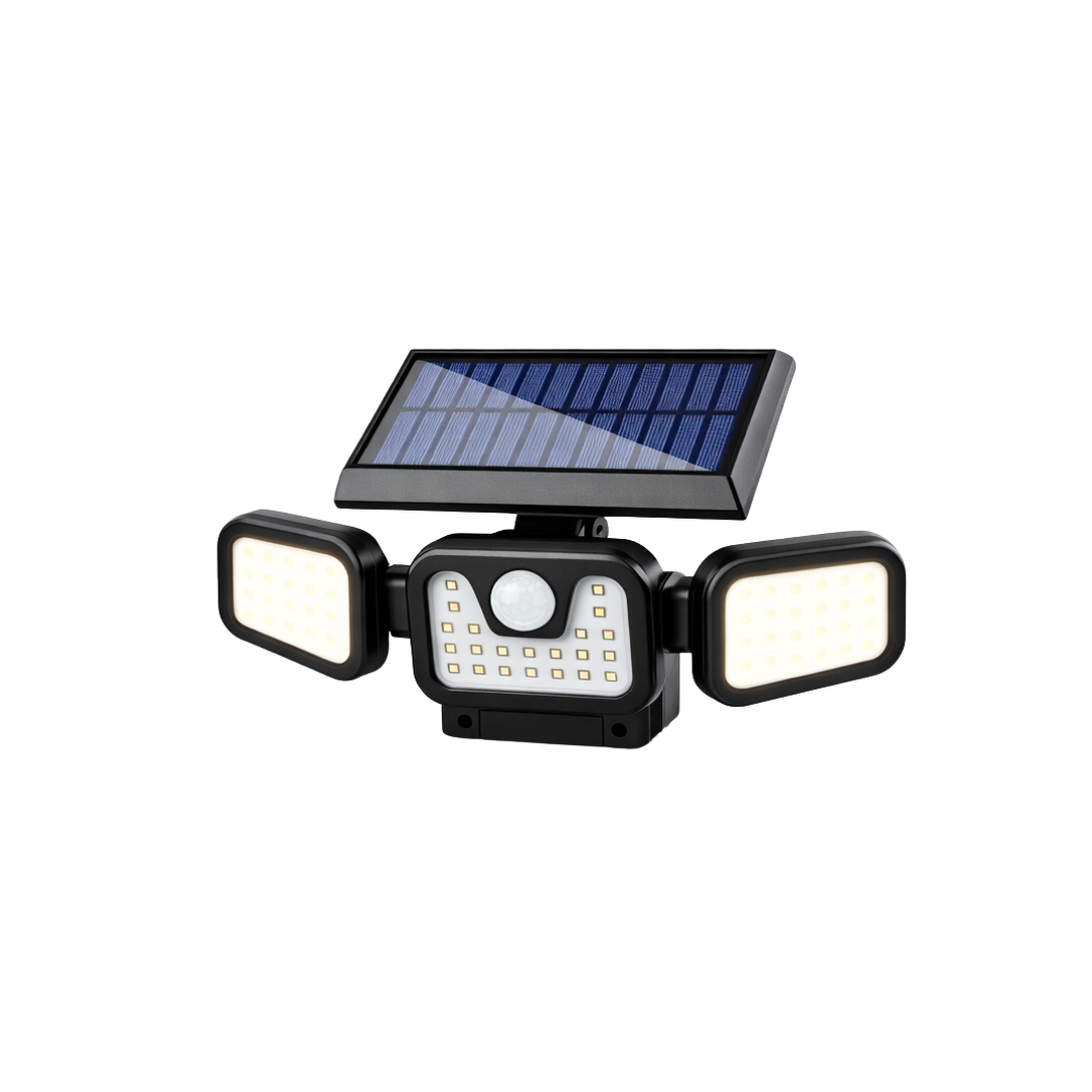 Iluminare Exterior Complet Autonoma LED COB 150W cu baterie Li-ion 3.7V - Senzor de Miscare Prindere pe Perete