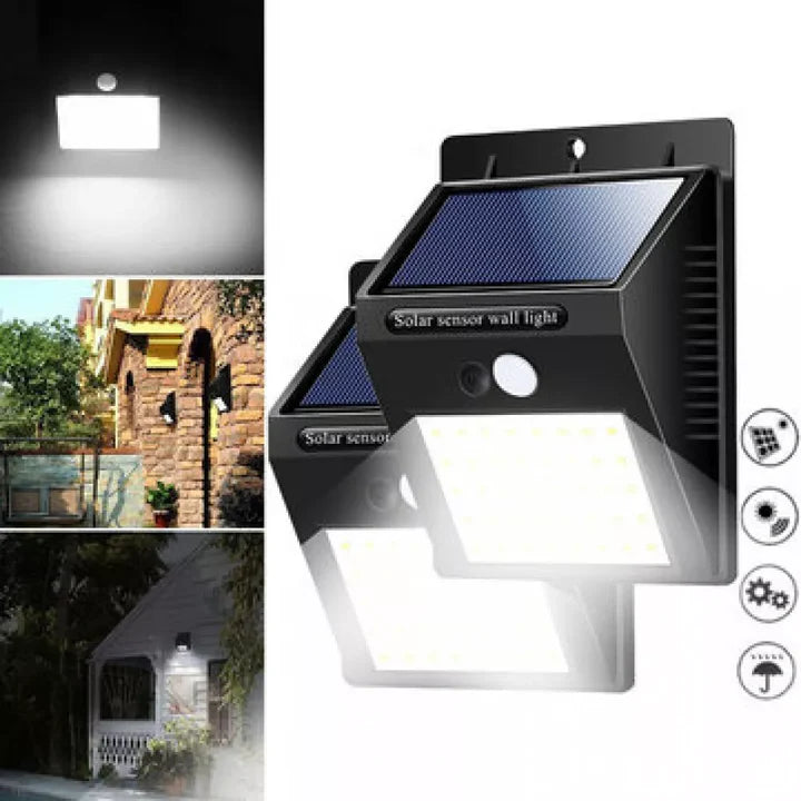Kit 4 Lampi LED Solare cu Senzor Miscare si Lumina, 30 LED, 6000K, IP Exterior