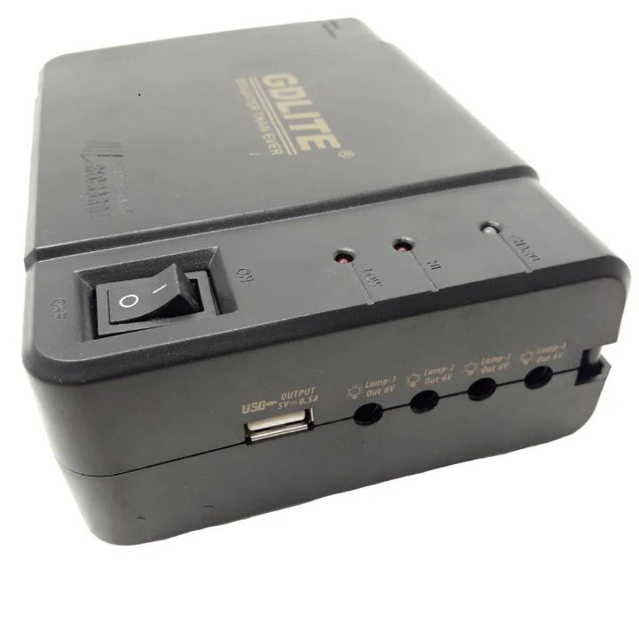 Kit solar portabil GDLite GD-8006A cu 3 LED-uri si acumulator 6V 4Ah, Slot USB Multimedia