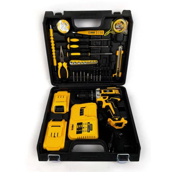 Kit Bormasina 48V Li-Ion cu Accesorii Complete+ Trusa Autofiletanta + 2 Acumulatori, 24 Accesorii