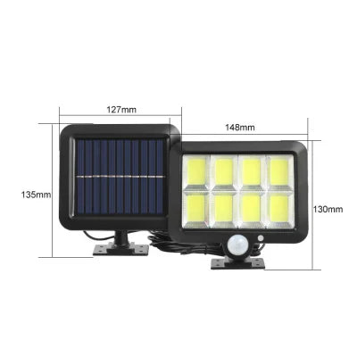 Kit 2 Lampi Solare 100 LED COB 100W, Senzor de Miscare IP65, Incarcare Solara,Rezistenta la Apa