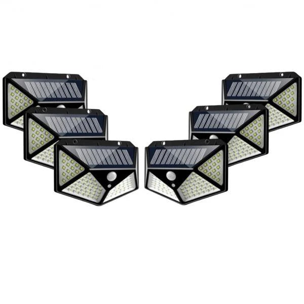 Kit 6 Lampi Solare LED Exterior 100 LED, 270° cu Senzor Miscare