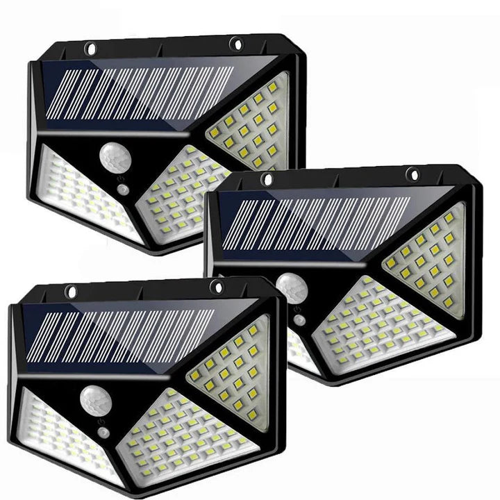 Kit 6 Lampi Solare LED Exterior 100 LED, 270° cu Senzor Miscare