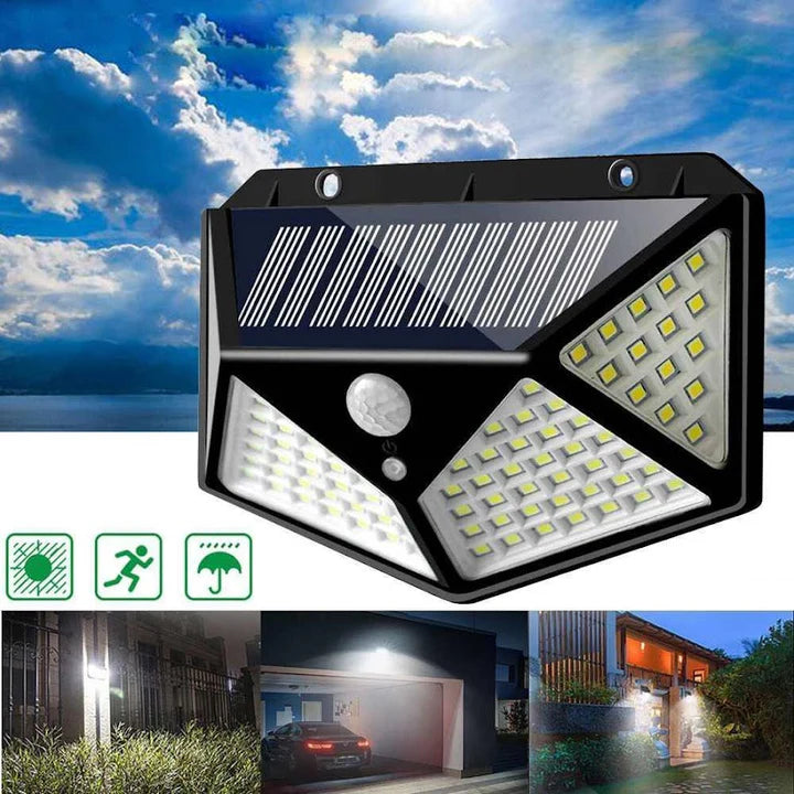 Kit 6 Lampi Solare LED Exterior 100 LED, 270° cu Senzor Miscare